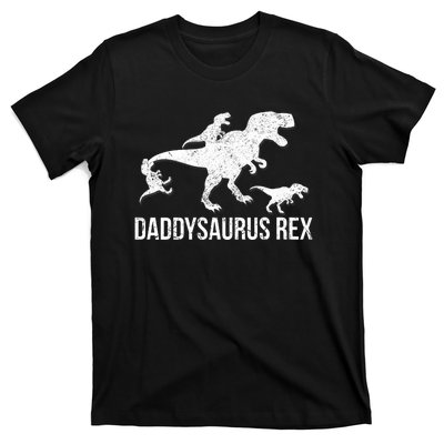 Daddysaurus Rex 3 Daddy Dinosaur Vneck T-Shirt