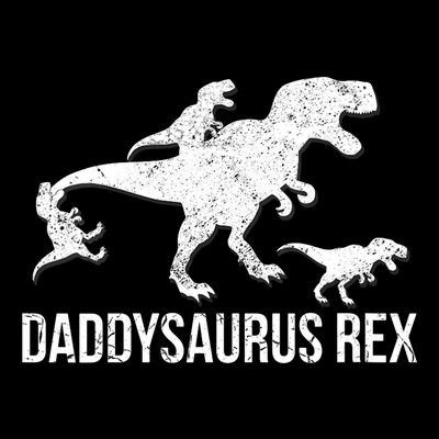 Daddysaurus Rex 3 Daddy Dinosaur Vneck T-Shirt