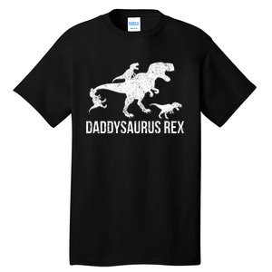 Daddysaurus Rex 3 Daddy Dinosaur Vneck Tall T-Shirt