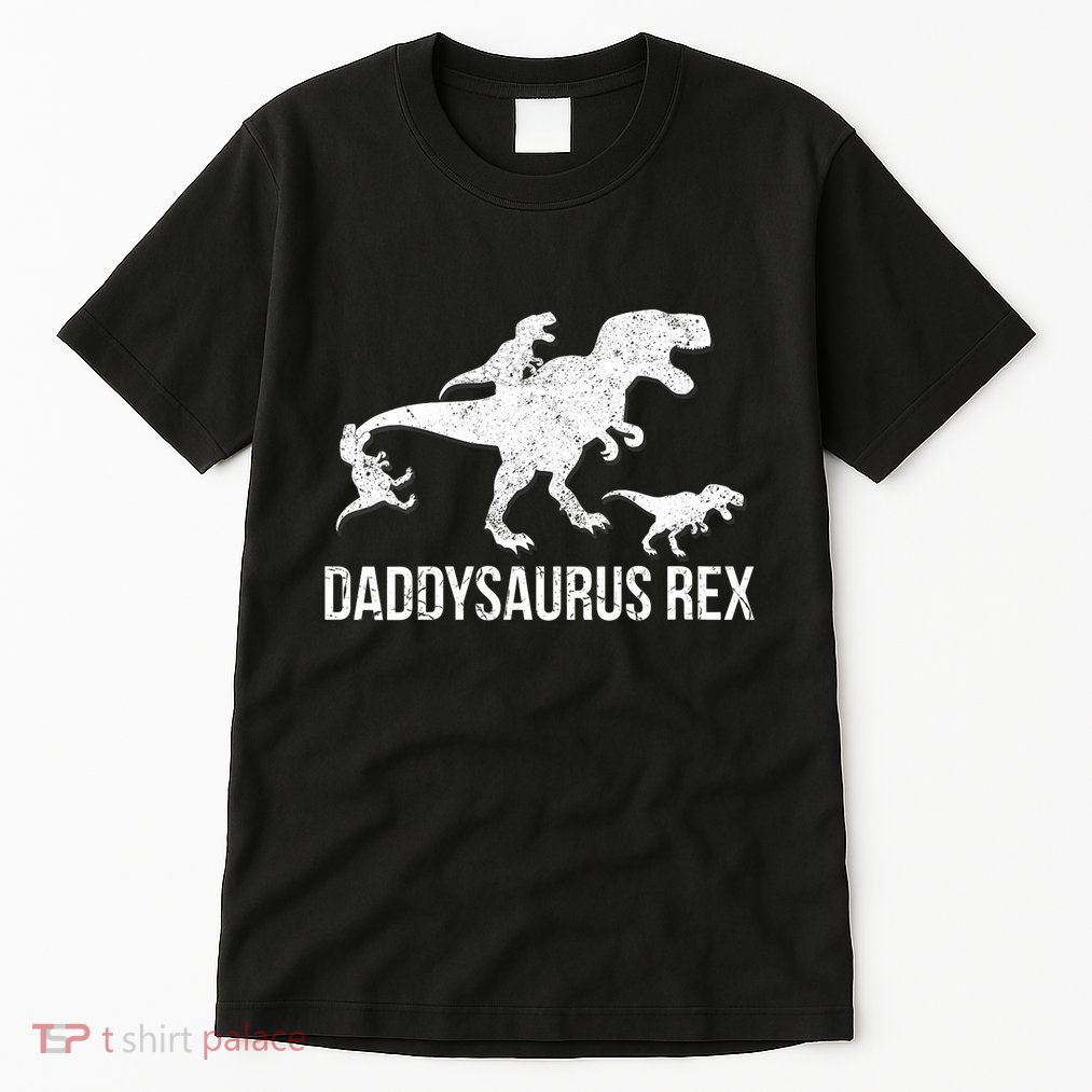 Daddysaurus Rex 3 Daddy Dinosaur Vneck Tall T-Shirt