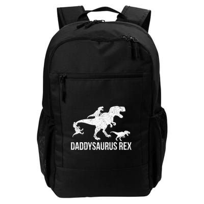 Daddysaurus Rex 3 Daddy Dinosaur Vneck Daily Commute Backpack