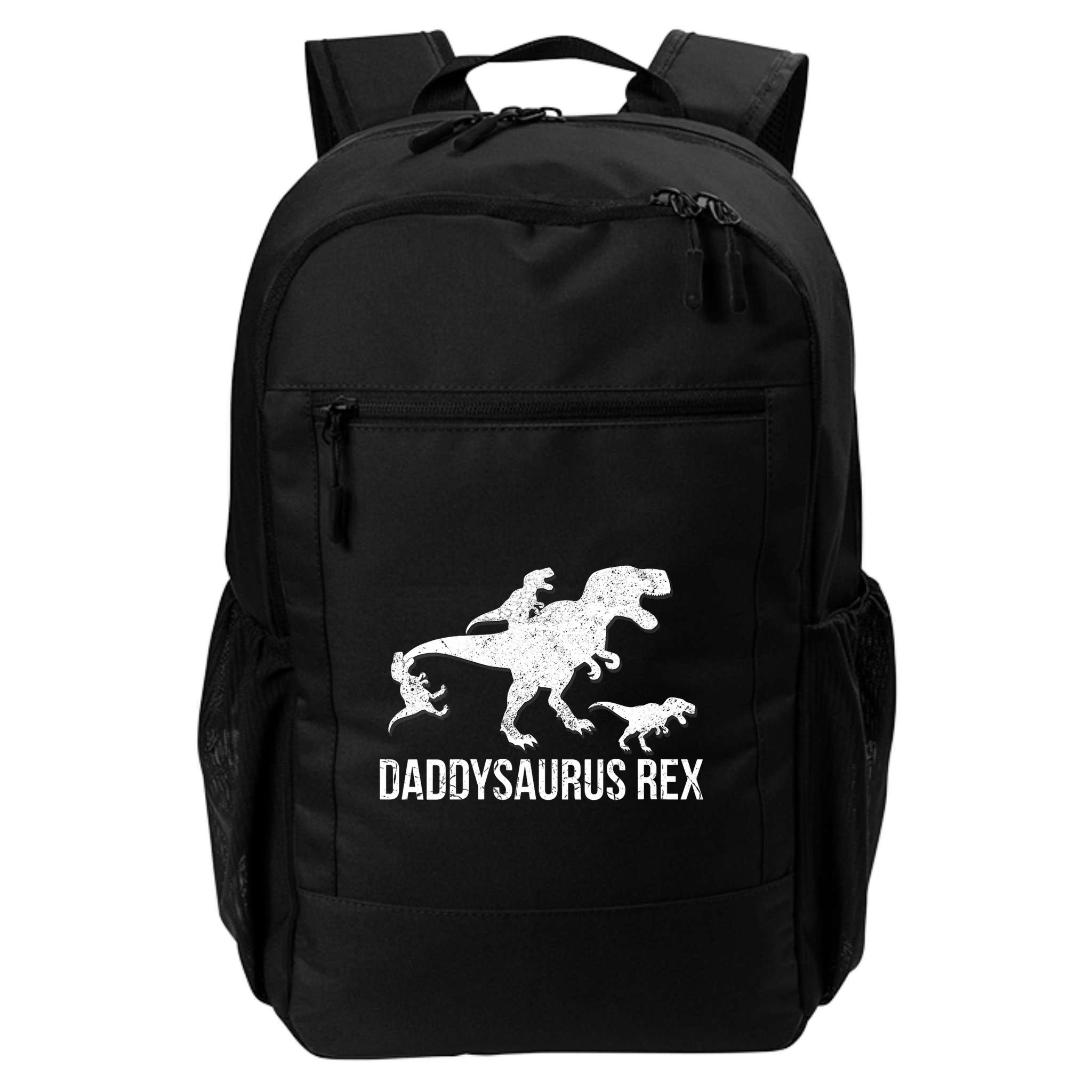 Daddysaurus Rex 3 Daddy Dinosaur Vneck Backpack