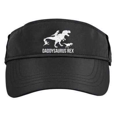 Daddysaurus Rex 3 Daddy Dinosaur Vneck Adult Drive Performance Visor
