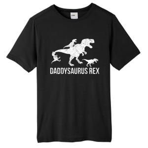 Daddysaurus Rex 3 Daddy Dinosaur Vneck Tall Fusion ChromaSoft Performance T-Shirt