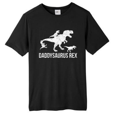 Daddysaurus Rex 3 Daddy Dinosaur Vneck Tall Fusion ChromaSoft Performance T-Shirt