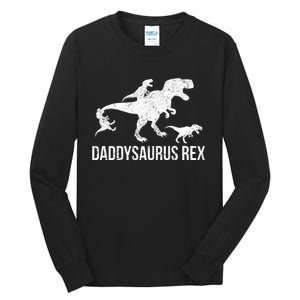 Daddysaurus Rex 3 Daddy Dinosaur Vneck Tall Long Sleeve T-Shirt