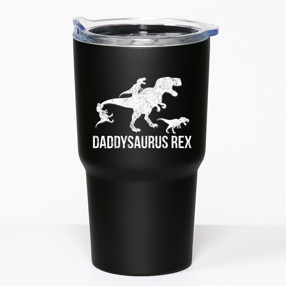 Daddysaurus Rex 3 Daddy Dinosaur Vneck Tumbler
