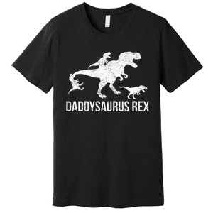 Daddysaurus Rex 3 Daddy Dinosaur Vneck Premium T-Shirt