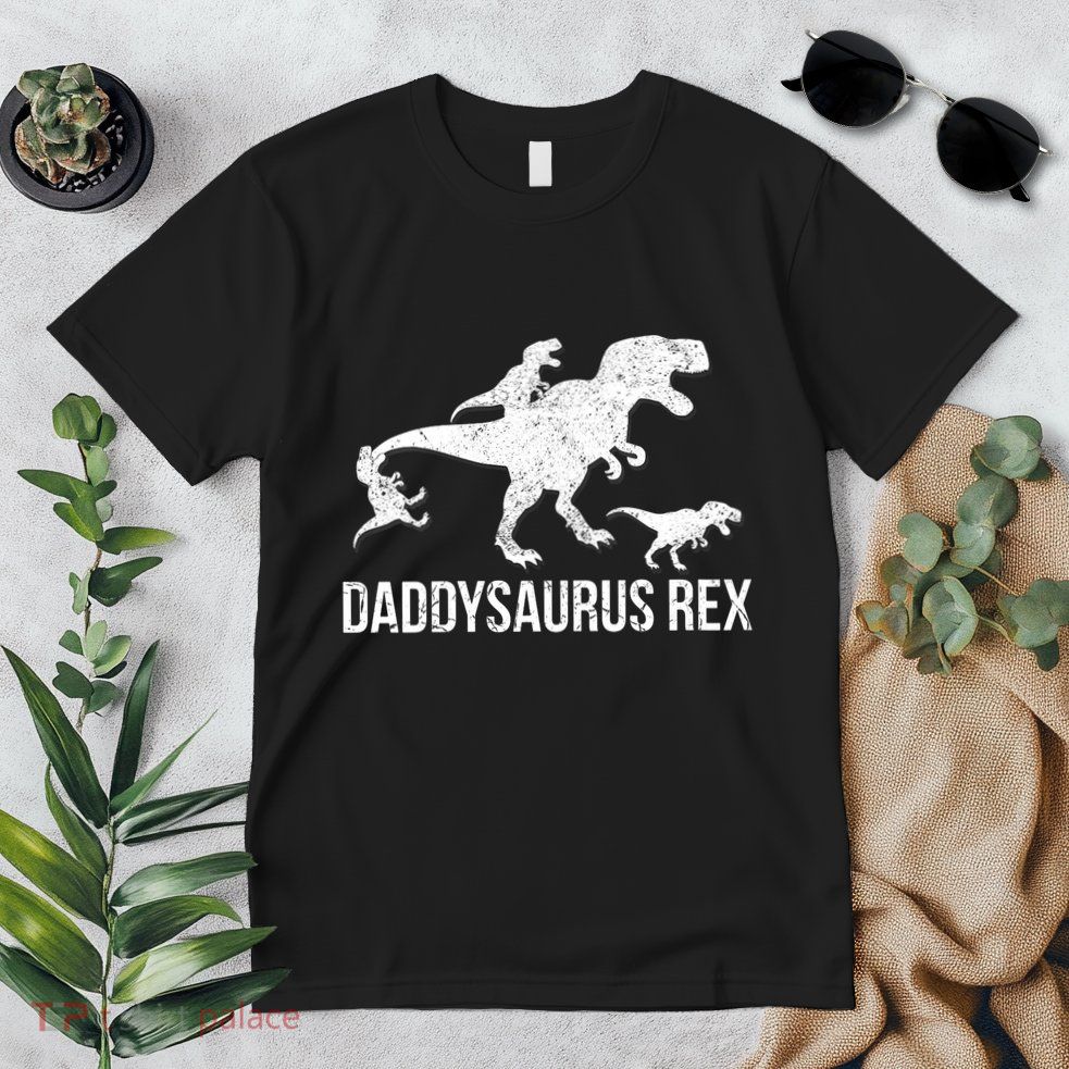 Daddysaurus Rex 3 Daddy Dinosaur Vneck Premium T-Shirt
