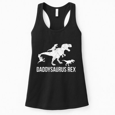 Daddysaurus Rex 3 Daddy Dinosaur Vneck Womens Tank Top