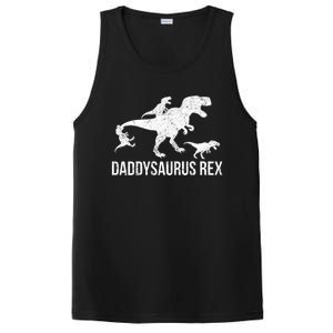 Daddysaurus Rex 3 Daddy Dinosaur Vneck PosiCharge Competitor Tank