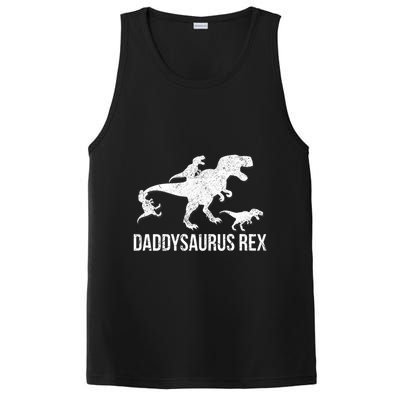 Daddysaurus Rex 3 Daddy Dinosaur Vneck PosiCharge Competitor Tank