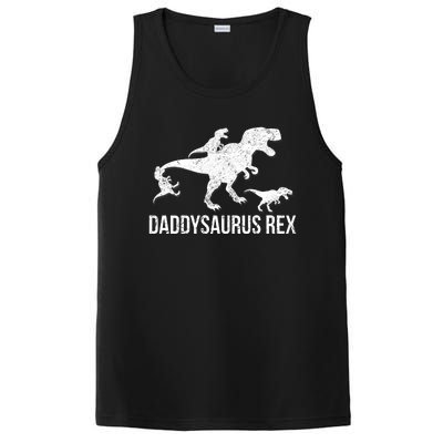 Daddysaurus Rex 3 Daddy Dinosaur Vneck PosiCharge Competitor Tank