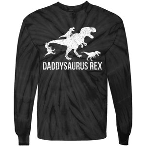 Daddysaurus Rex 3 Daddy Dinosaur Vneck Tie-Dye Long Sleeve Shirt