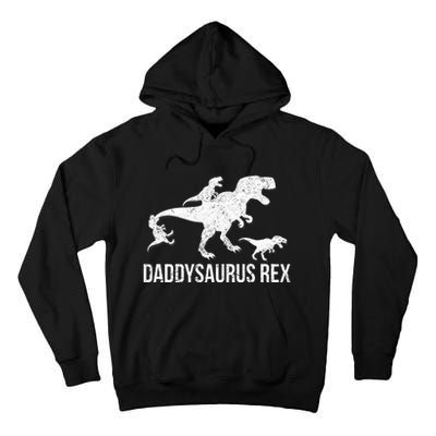 Daddysaurus Rex 3 Daddy Dinosaur Vneck Tall Hoodie