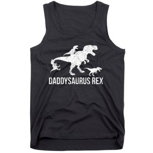 Daddysaurus Rex 3 Daddy Dinosaur Vneck Tank Top