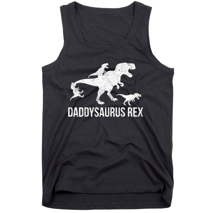 Daddysaurus Rex 3 Daddy Dinosaur Vneck Tank Top