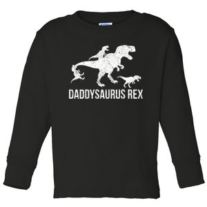 Daddysaurus Rex 3 Daddy Dinosaur Vneck Toddler Long Sleeve Shirt