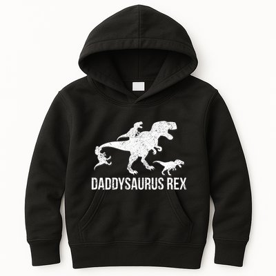 Daddysaurus Rex 3 Daddy Dinosaur Vneck Kids Hoodie