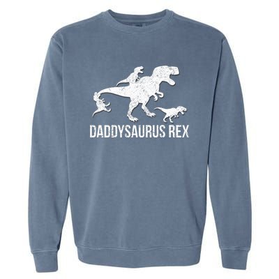 Daddysaurus Rex 3 Daddy Dinosaur Vneck Garment-Dyed Sweatshirt