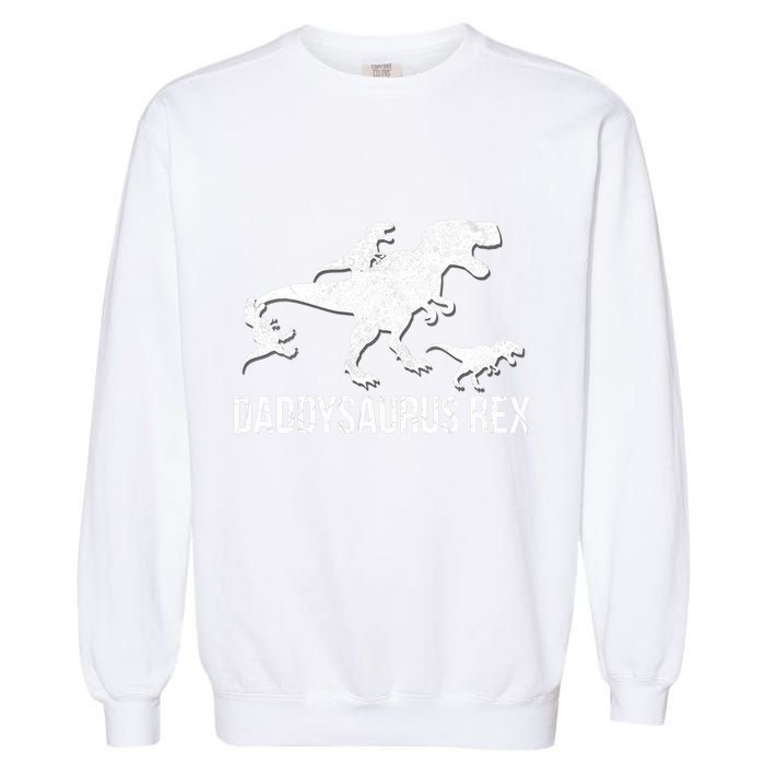 Daddysaurus Rex 3 Daddy Dinosaur Vneck Garment-Dyed Sweatshirt