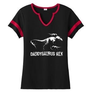 Daddysaurus Rex 3 Fathers Day Dinosaur Family Fun Gift Cute Gift Ladies Halftime Notch Neck Tee