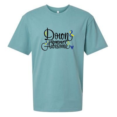 Down Right Awesome For Down Syndrome Awareness Gift Sueded Cloud Jersey T-Shirt