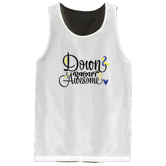 Down Right Awesome For Down Syndrome Awareness Gift Mesh Reversible Basketball Jersey Tank