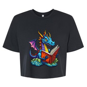 Dragon Reading A Book Bella+Canvas Jersey Crop Tee