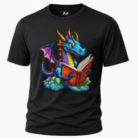 Dragon Reading A Book Cooling Performance Crew T-Shirt