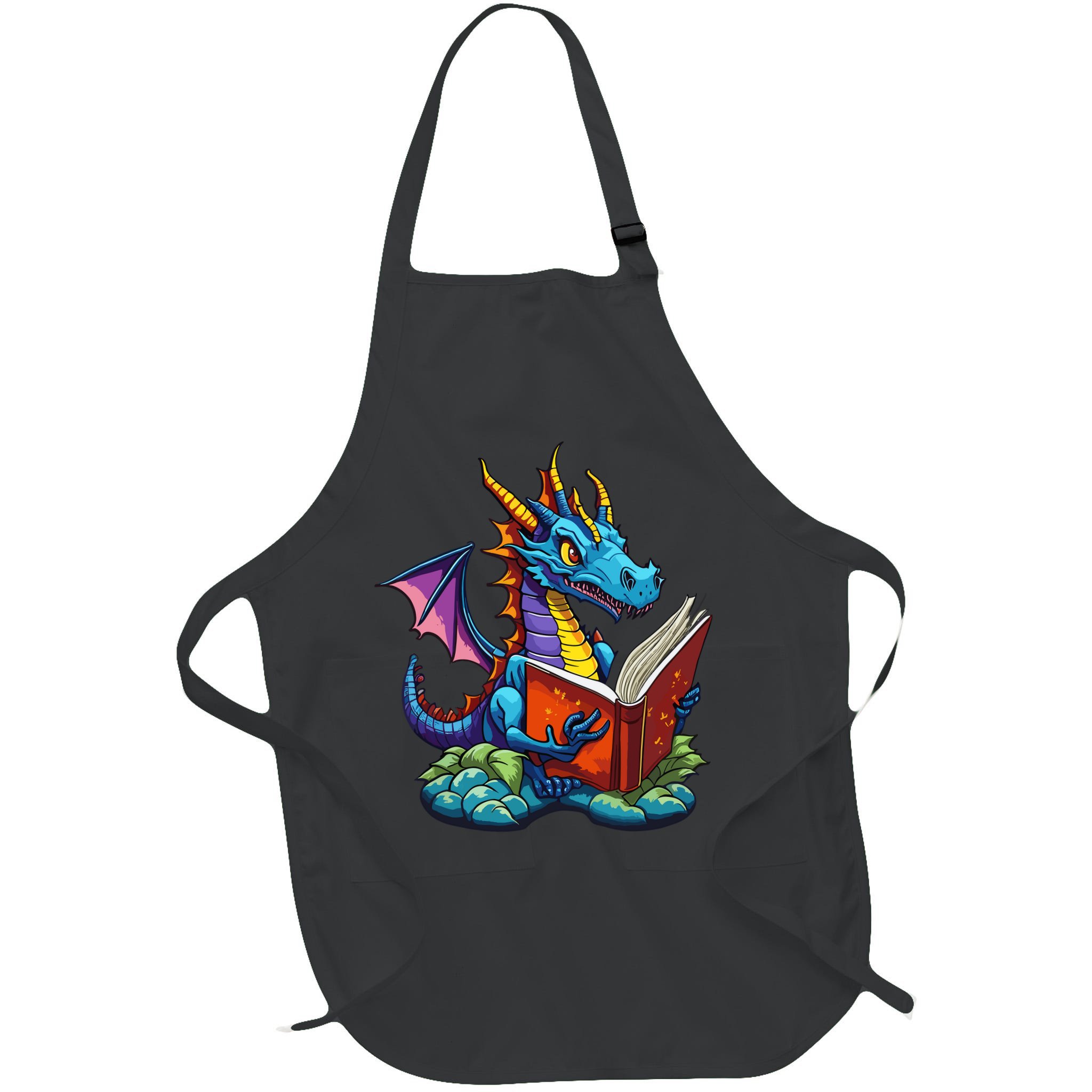 Dragon Reading A Book Apron