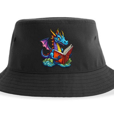 Dragon Reading A Book Sustainable Bucket Hat