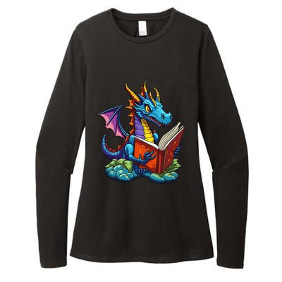 Dragon Reading A Book Womens CVC Long Sleeve Shirt