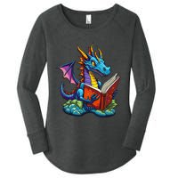 Dragon Reading A Book Women's Perfect Tri Tunic Long Sleeve Shirt