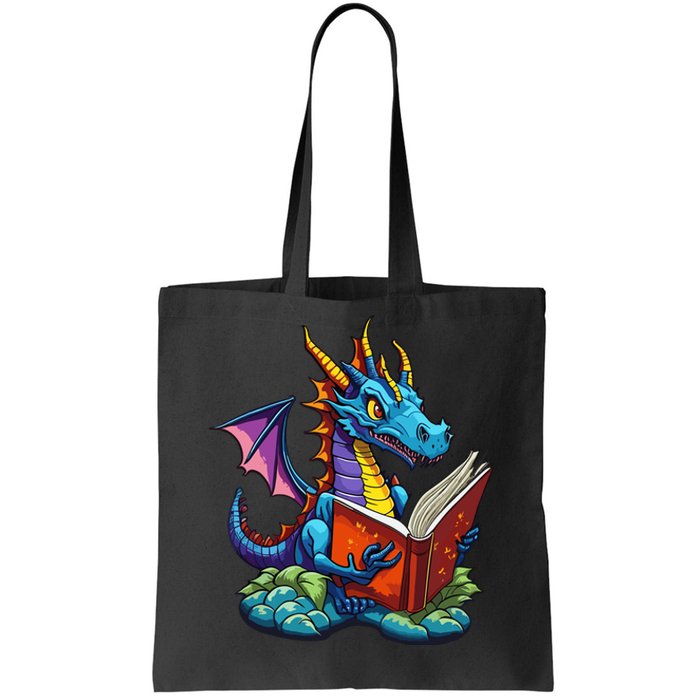 Dragon Reading A Book Tote Bag