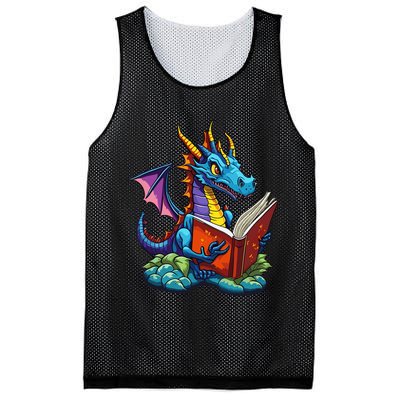 Dragon Reading A Book Mesh Reversible Basketball Jersey Tank