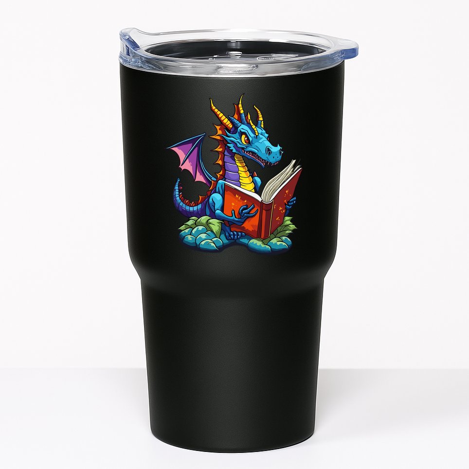 Dragon Reading A Book Tumbler