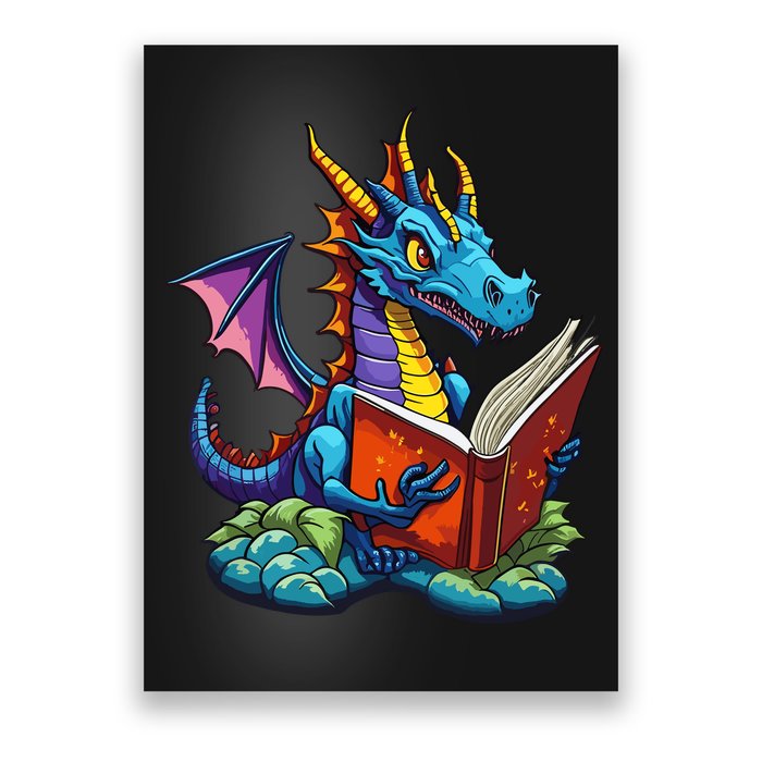 Dragon Reading A Book Poster