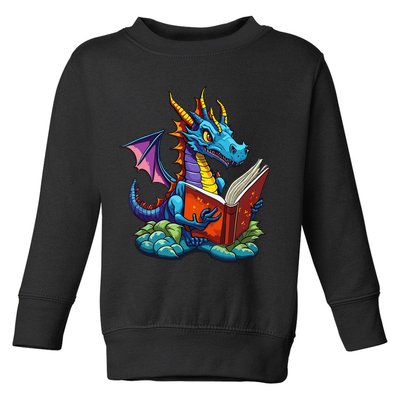 Dragon Reading A Book Toddler Sweatshirt