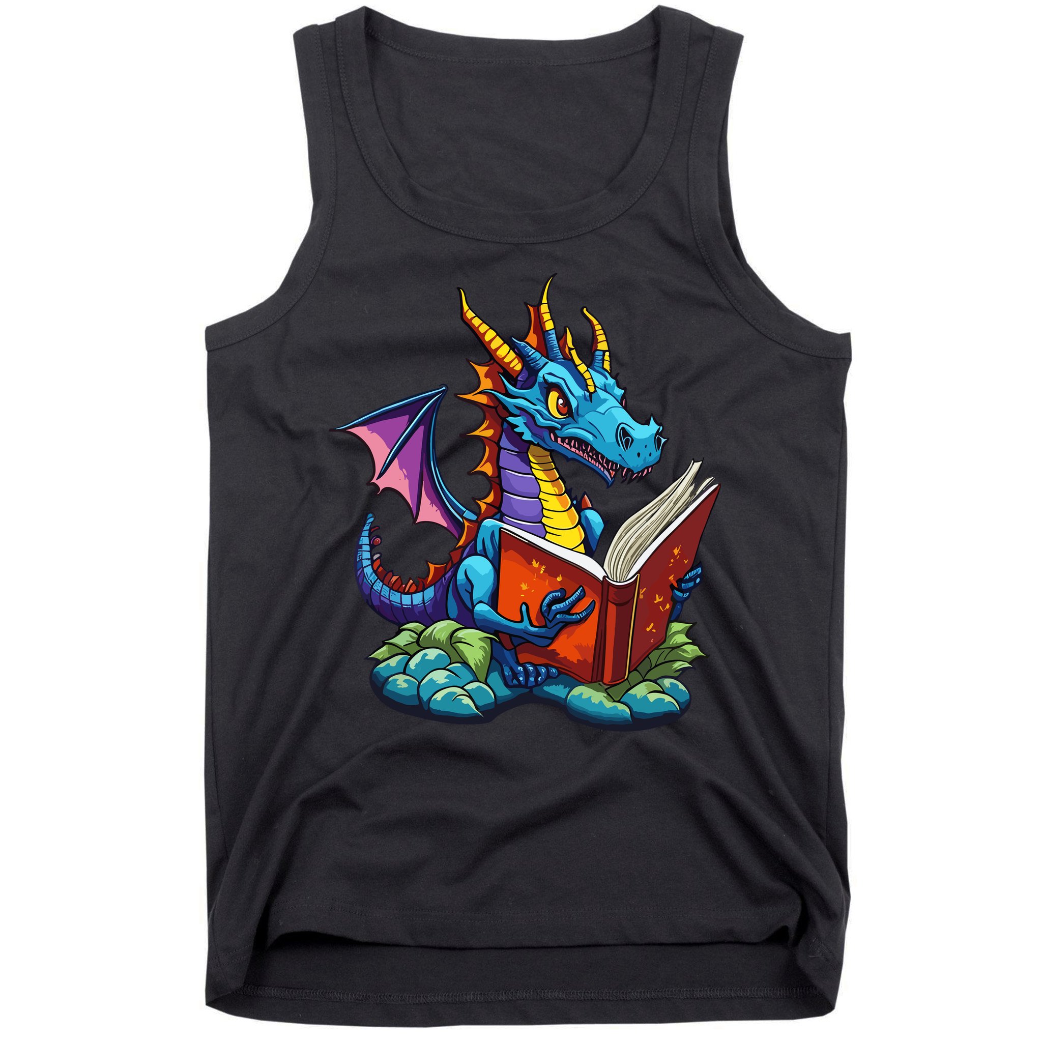 Dragon Reading A Book Tank Top