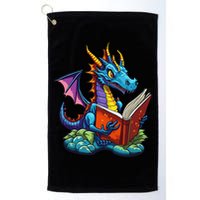 Dragon Reading A Book Golf Towel