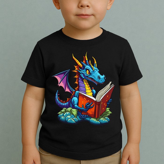Dragon Reading A Book Toddler T-Shirt