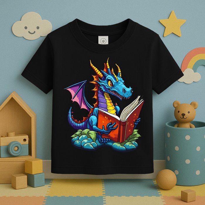 Dragon Reading A Book Toddler T-Shirt