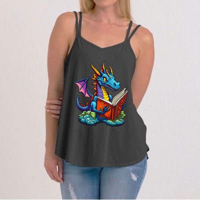 Dragon Reading A Book Women's Strappy Tank