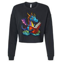 Dragon Reading A Book Cropped Pullover Crew