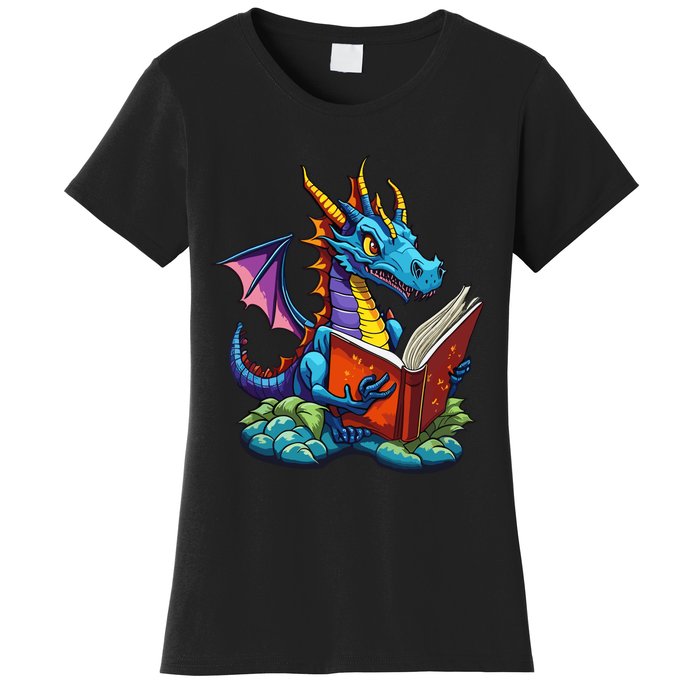 Dragon Reading A Book Women's T-Shirt