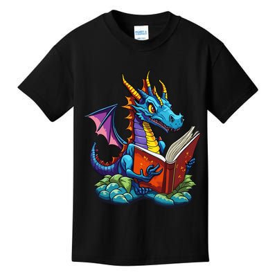Dragon Reading A Book Kids T-Shirt