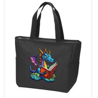 Dragon Reading A Book Zip Tote Bag