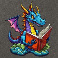 Dragon Reading A Book Cotton Canvas Backpack