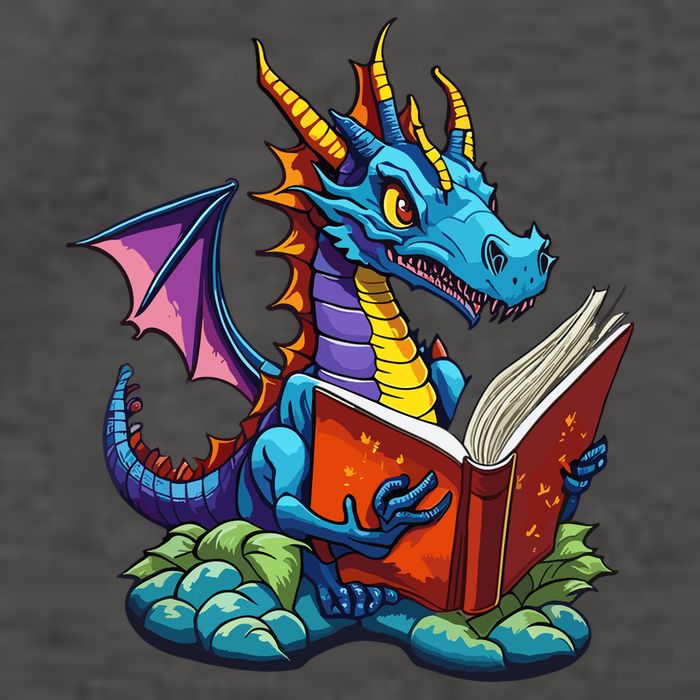 Dragon Reading A Book Vector Backpack